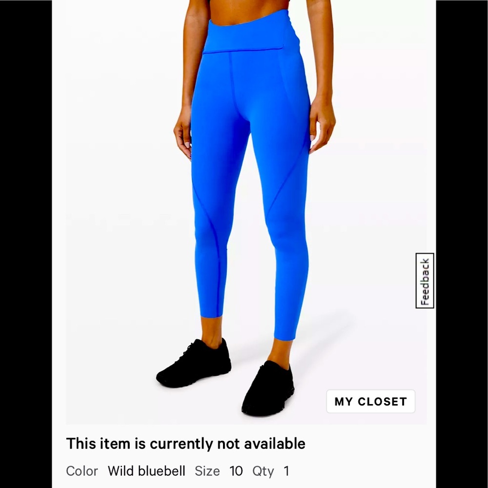 LULULEMON Wild Bluebell size 10 Free to Speed HR 25”